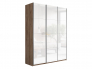 Шкаф-купе Прайм 3-х дверный 2100 три стекла белые Крафт табачный