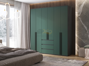 Шкаф 6-ти створчатый Норд Изумрудный, Графит