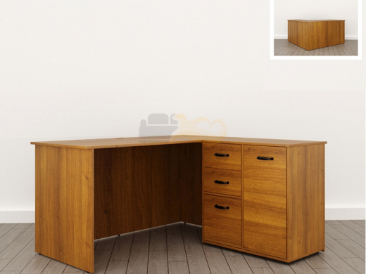 Стол угловой с тумбой (С-31) Soft однотонный